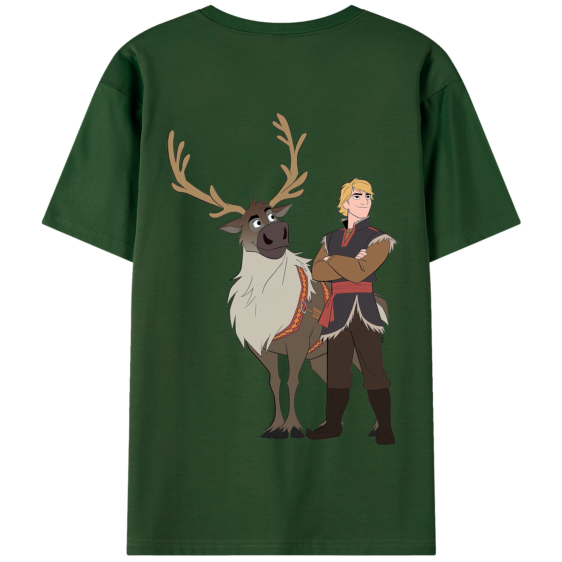 （画像用） アナと雪の女王 アンナ エルサ Frozen Anna Elsa 綿100％半袖Tシャツ（背面プリント）